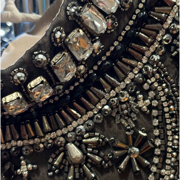 Alice + Alivia Black embellished high neck crop - Picture 2 of 5